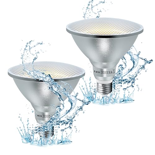 EACLL E27 PAR38 LED 4000K18W Ersetzt 120W Halogen Glühlampe, 2er-Pack. 2000 Lumen Neutralweiss Leuchtmittel, AC 230V Flimmerfrei Energiesparlampe, IP65 Lichtwinkel 60° Reflektorlampen Nicht Dimmbar von EACLL