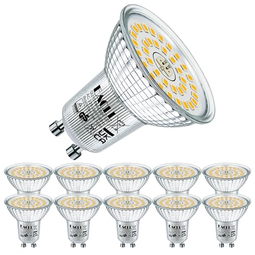 EACLL GU10 LED 4000K 6W Ersetzt 100W Halogen Leuchtmittel, 10er-Pack, Neutralweiss 745 Lumen Birnen, AC 230V Flimmerfrei Strahler, Abstrahlwinkel 120 Grad Spot, Nicht Dimmbar Reflektorlampen von EACLL