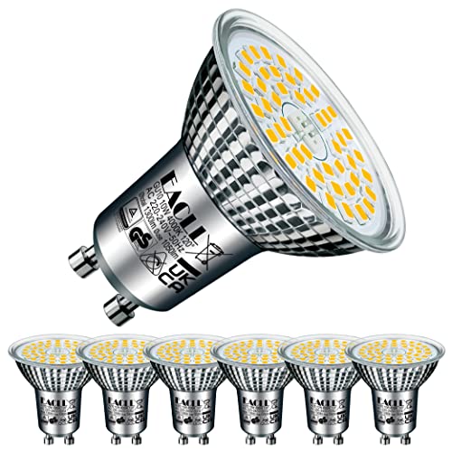 EACLL GU10 LED 4000K 10 Watt Ersetzt 140W Halogen Leuchtmittel, 6er-Pack. Neutralweiss 1050 Lumen Birnen, AC 230V Flimmerfrei Strahler, Abstrahlwinkel 120 Grad Spot, Nicht Dimmbar Reflektorlampen von EACLL