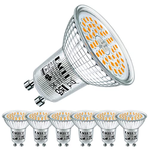 EACLL GU10 LED Warmweiss 9W Ersetzt 125W Halogen Leuchtmittel, 6er-Pack. 950 Lumen 2700K Birnen, AC 230V Flimmerfrei Strahler, Abstrahlwinkel 120° Spot, Nicht Dimmbar Reflektorlampen von EACLL