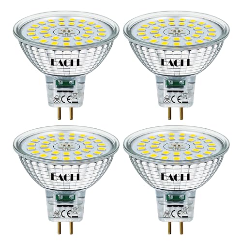 EACLL GU5.3 MR16 LED Birnen 6.5W Ersetzt 60W Halogen Leuchtmittel, Kaltweiss 6400K 700lm, Flimmerfrei AC/DC 12V Strahler, Nicht Dimmbar Reflektor Lampen mit 120° Abstrahlwinkel Spot, 4er-Pack EACLL GU5.3 MR16 LED Birnen 6.5W Ersetzt 60W Halogen Leuchtmittel, Kaltweiss 6400K 700lm, Flimmerfrei AC/DC 12V Strahler, Nicht Dimmbar Reflektor Lampen mit 120° Abstrahlwinkel Spot, 4er-Pack von EACLL