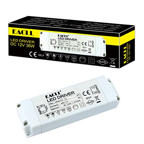 EACLL LED Trafo AC 240V zu DC 12V 3A(3000mA) 36W Transformator für MR11 G4 MR16 GU5.3 Birnen und Lichtstreifen - Adapter Treiber Mini Netzteil von EACLL