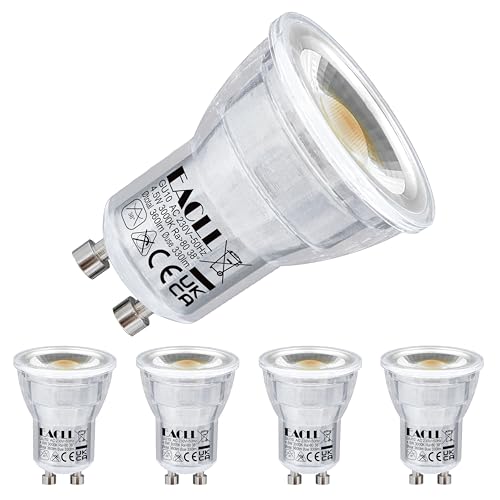 EACLL Mini GU10 LED Warmweiss 4.5 Watt Ersetzt 40W Halogen Leuchtmittel, 4er-Pack, 360 Lumen 3000K Birnen, AC 230V Flimmerfrei Strahler, Abstrahlwinkel 38 Grad Spot, Nicht Dimmbar Reflektor Lampen von EACLL
