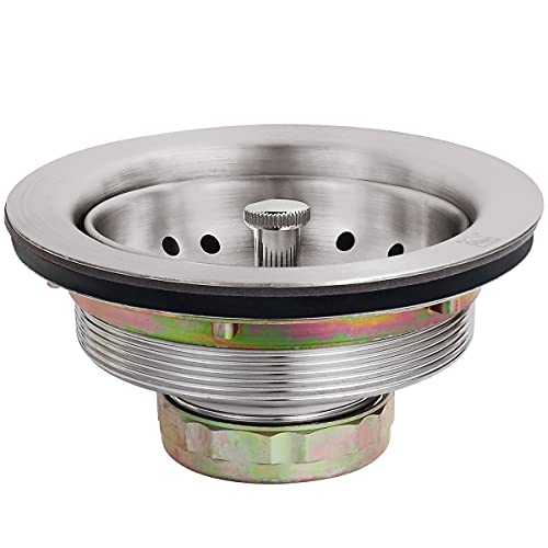 EADOT 8,9 cm Küchenspüle Abfluss Montage mit Siebkorb-Stopper, stabiles Küchenspüle Abflusssieb Voller 304 Edelstahl (gebürstetes Nickel) von EADOT