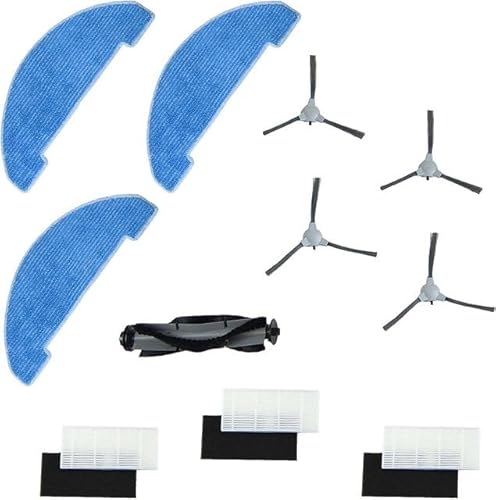 Outils compatibles avec Seitenbürsten Rollbürste Wischmopp HEPA-Filter für Venga VG RVC 3000 BS BK Roboter-Staubsauger Filterteile Zubehör von EAGHADEK