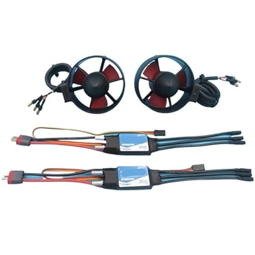 Spielzeugzubehör 12V T60 Unterwasser-Triebwerk, wasserdicht, bürstenloser Motor, CW CCW, 60 mm Propeller, 30 A ESC, 3S-4S Lipo-Teile für RC-Köderboot, ROV-Roboter(1pair T ESC Kit) von EAGHADEK
