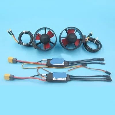 Spielzeugzubehör 12V T60 Unterwasser-Triebwerk, wasserdicht, bürstenloser Motor, CW CCW, 60 mm Propeller, 30 A ESC, 3S-4S Lipo-Teile für RC-Köderboot, ROV-Roboter(1pair XT60 ESC Kit) von EAGHADEK