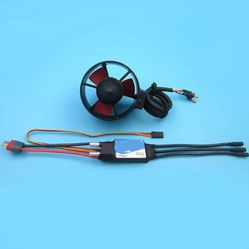 Spielzeugzubehör 12V T60 Unterwasser-Triebwerk, wasserdicht, bürstenloser Motor, CW CCW, 60 mm Propeller, 30 A ESC, 3S-4S Lipo-Teile für RC-Köderboot, ROV-Roboter(Reverse T ESC kit) von EAGHADEK