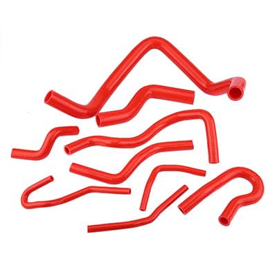 Werkzeugzubehör 9-teiliges 4,5-mm-Silikon-Kühlerschlauch-Kit für Honda Civic D15 D16 SOHC EG/EK 1992 1993 1994 1995 1996–2000, 3 Farben optional(Red) von EAGHADEK