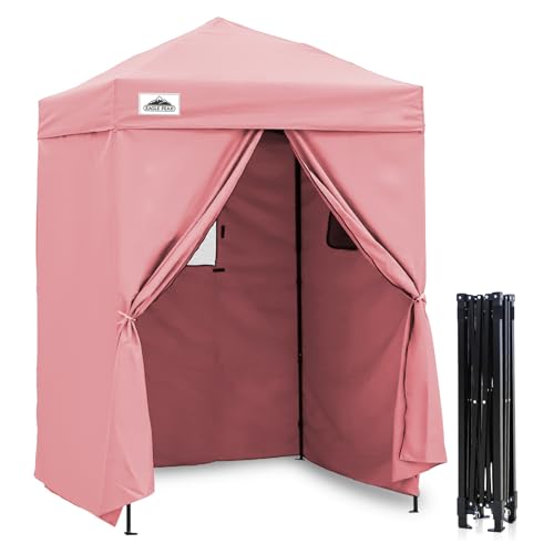 EAGLE PEAK Flex Ultra Compact 5x5 Pop-Up Baldachin, Sonnenschutz, Umkleidekabine, tragbares Sichtschutzzelt für Pool, Mode-Fotoshootings oder Camping, Rosa von EAGLE PEAK