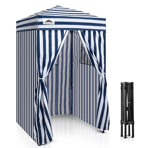 Eagle Peak Flex Ultra Compact Pop-Up-Umkleidekabine, tragbar, 1,2 x 1,2 m, für Pool, modische Fotoshootings oder Camping (Marineblau/Weiß) von EAGLE PEAK