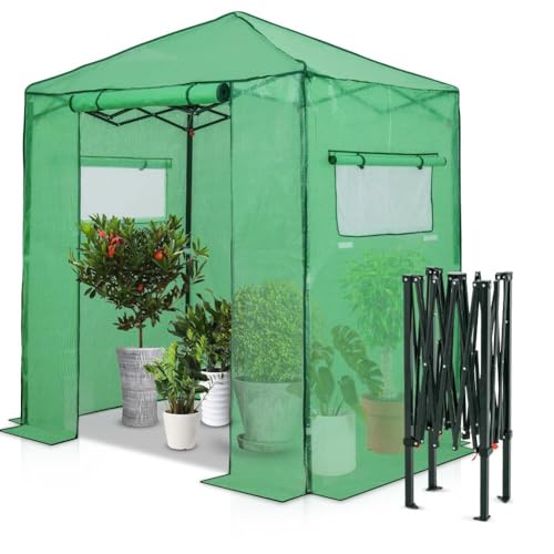 EAGLE PEAK Tragbares begehbares Gewächshaus 182 x 121 x 225 cm Instant Pop-up Fast Setup Outdoor Pflanze Gartenarbeit Baldachin, vordere Reißverschluss-Eingangstüren und Roll-up-Seitenfenster, Grün EAGLE PEAK Tragbares begehbares Gewächshaus 182 x 121 x 225 cm Instant Pop-up Fast Setup Outdoor Pflanze Gartenarbeit Baldachin, vordere Reißverschluss-Eingangstüren und Roll-up-Seitenfenster, Grün von EAGLE PEAK