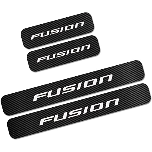EAGLEG 4 Stücke Auto Einstiegsleisten Carbon Faser Aufkleber für Fo-rd Fiesta Kuga Edge Fusion ST ECOSPORT Explorer GHIA Focus KA C-MAX S-MAX ST-Line, Einstiegsleisten Aufkleber Kantenschutz, Fusion von EAGLEG
