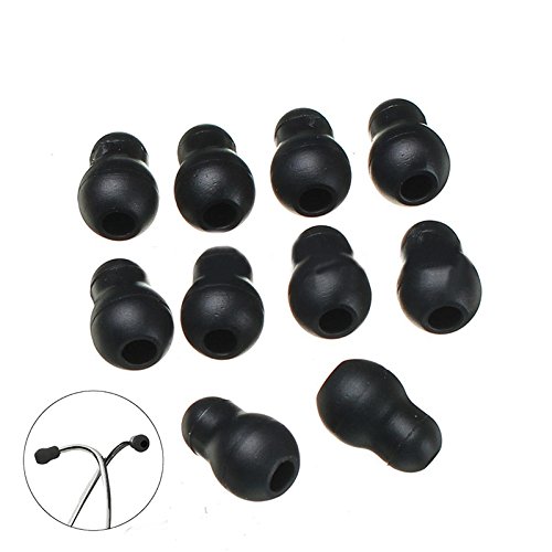 10 Stück, Schwarz Silikon weichen Ohrstöpsel für Littmann Stethoskop von EAGLESTIME