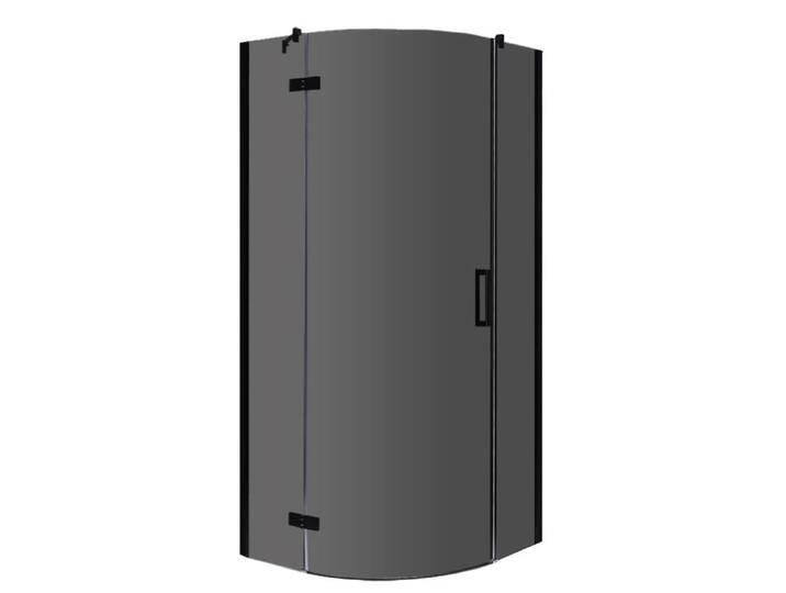 AWT Duschabtrennung LBR1006-B schwarz 100x100 links von EAGO