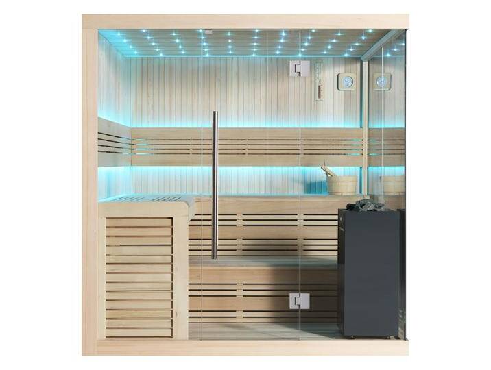 AWT Sauna E1115B Hemlock 200x200 9kW Virta von EAGO