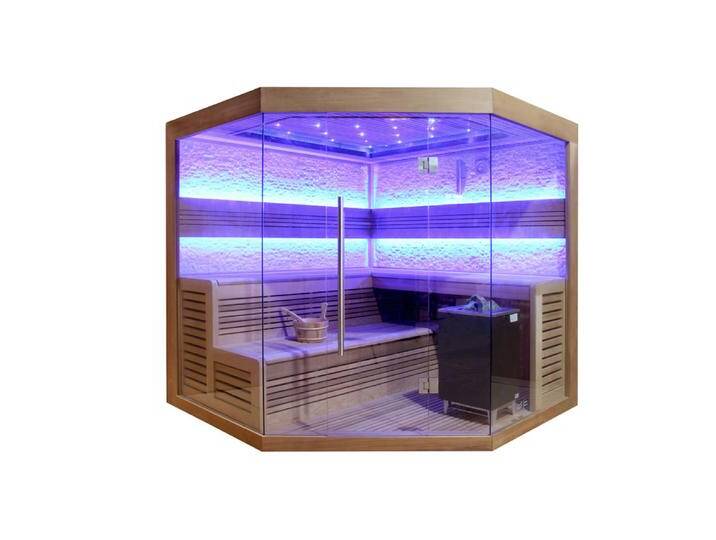 AWT Sauna E1242B rote Zeder 200x200 9kW EOS Cubo von EAGO