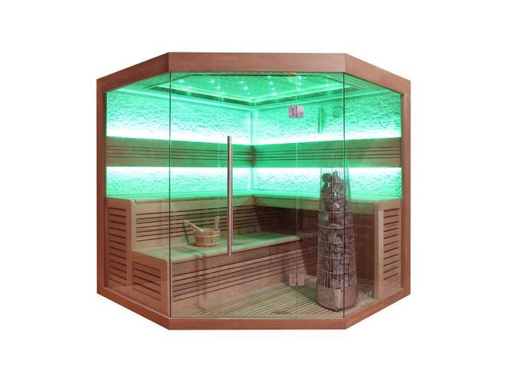 AWT Sauna E1242C rote Zeder 180x180 9kW Kivi von EAGO