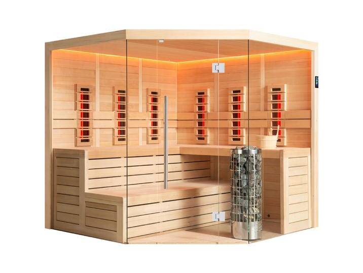 AWT Sauna E1611B-IR Hemlock 200x200 9kW Cilindro von EAGO