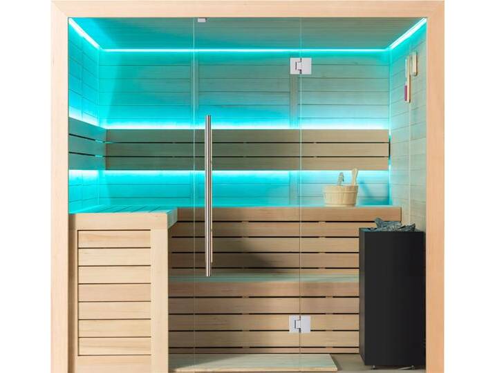 AWT Sauna E1612A Hemlock 220x200 9kW Virta von EAGO