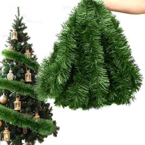 Grüne Weihnachtsgirlande, 15 Meter Künstliche Tannengirlande für Weihnachtsdeko Xmas Party Außen & Innen (15M) von EAHAUCIR