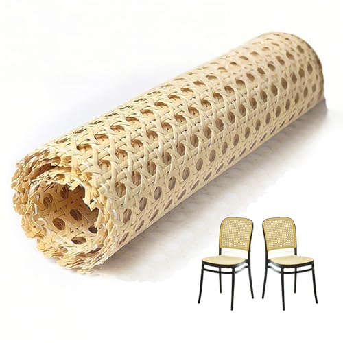 Wiener Geflecht, Rattan Gurtband Meterware Wasserdicht PE Rattan Schimmelfest Möbeldekoration Reparaturset DIY Wabengeflecht Rattanmöbel (Holzfarbe, 50X200CM) von EAHAUCIR