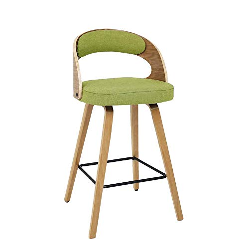 EAHKGmh Weinlese-beiläufiger Barhocker Rückenlehne Flachs/PU-Leder Pub Stuhl, Barhocker Küchentheke Höhe Hocker Esszimmerstühle, ideal for die ESS- und Wohnzimmer, Bar (Color : Fabric A) von EAHKGmh