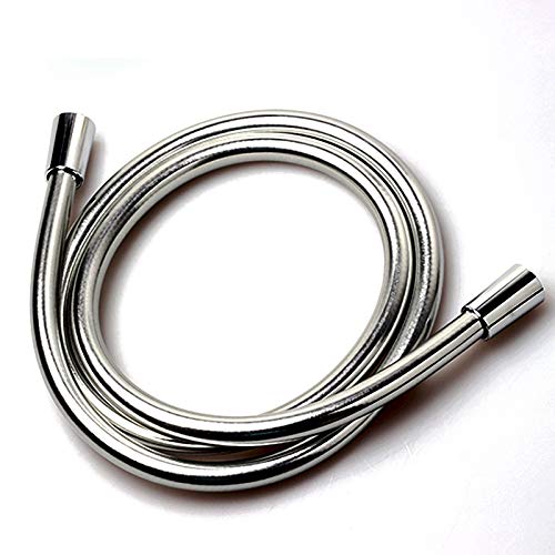 EALLEN Duschschlauch,Brauseschlauch PVC Flexible Duschschlauch Silber PVC-Schlauch für Handheld Duschkopf Badezimmer Sanitärschlauch(40cm) von EALLEN