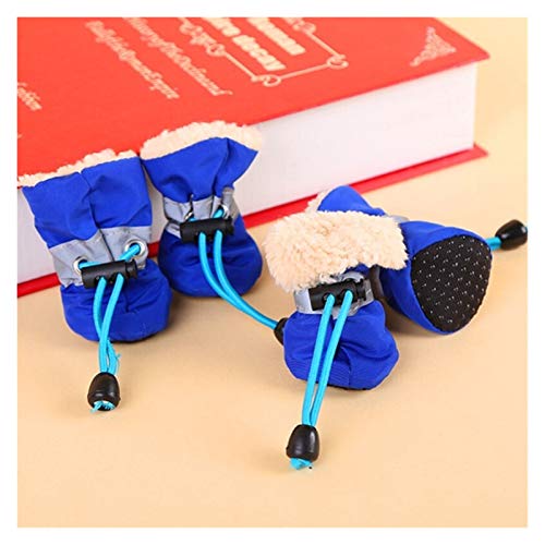 Hundeschuhe,Dog Boots Weiche Hundeschuhe Winter Haustier Fußschuhe for Hunde Stiefel rutschfeste atmungsaktive Sommerschuhe Welpen(Color:Blue,Size:1) von EALLEN