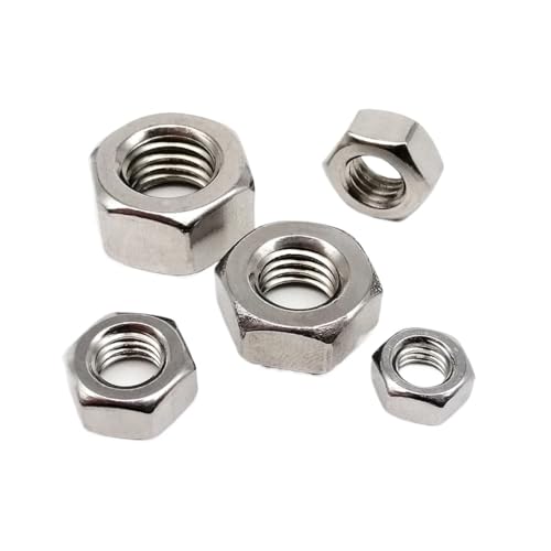 Sicherungsmuttern 10/25/50/100/200/500 Stück M1 M1.2 M1.4 M1.6 M2 M2.5 M3 M3.5 M4 M5 M6 M8 M10 M12 DIN934 A2 304 Edelstahl Sechskantmutter(50pcs M8) von EALLEN