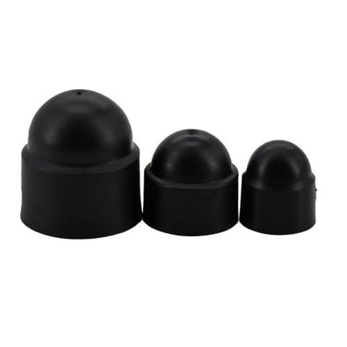 Sicherungsmuttern 10Pcs Schwarz Weiß Hex Schrauben Muttern Kappen Abdeckung Schutz Kunststoff Keine Gewinde Hexagon Schraube Schrauben Mutter(Black,M18x26x32) von EALLEN