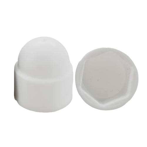 Sicherungsmuttern 10Pcs Schwarz Weiß Hex Schrauben Muttern Kappen Abdeckung Schutz Kunststoff Keine Gewinde Hexagon Schraube Schrauben Mutter(White,M24x36x45) von EALLEN