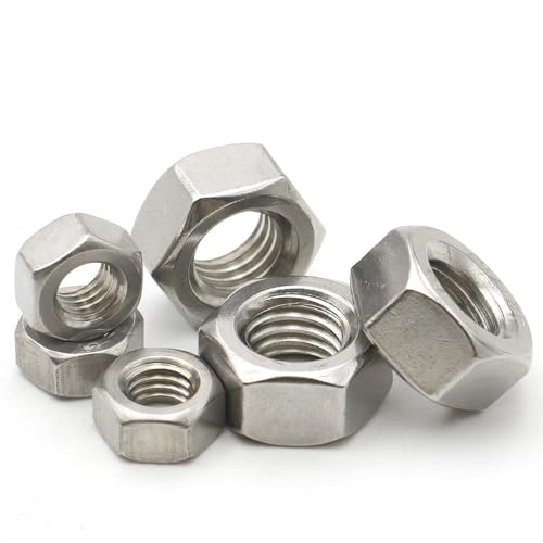 Sicherungsmuttern 304 Edelstahl 1/2/5/10/20/25/50 Stück M1 M1.2 M1.4 M1.6 M2 M2.5 M3 M3.5 M4 M5 M6 M8 M10-M36 Sechskantmuttern(M12 x 5pcs) von EALLEN