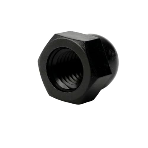 Sicherungsmuttern 5–100 Stück Nylon-Sechskantmuttern M3 M4 M5 M6 M8 M10 M12 M14 M16 M18, schwarz/weiß, Kunststoff-Sechskantmuttern, Nylon-Eichel-Sechskantmutter(Black,M8 (50pcs)) von EALLEN