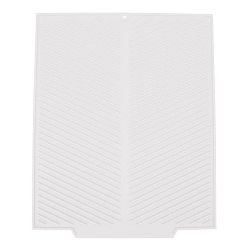 Abtropfmatte Geschirr Silikonmatte 48,5x40,5cm Großes Trockengitter Für Spüle Küche Induktionskochfeld Schutzmatte für Zuhause Büro (Weiß) von EALRIDV