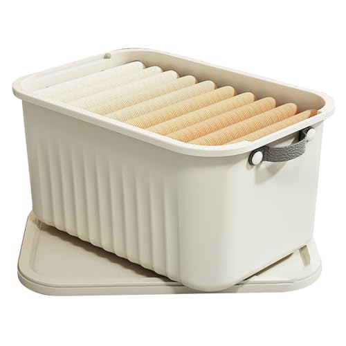 EALRIDV Closet -Organisatoren und Lagerung, Bekleidungsorganisator Box mit Griff für Schubladenorganisationen, Lagerbehälter mit Deckel, großer Stoffaufbewahrungskorb für Schranklösungen (Groß) von EALRIDV