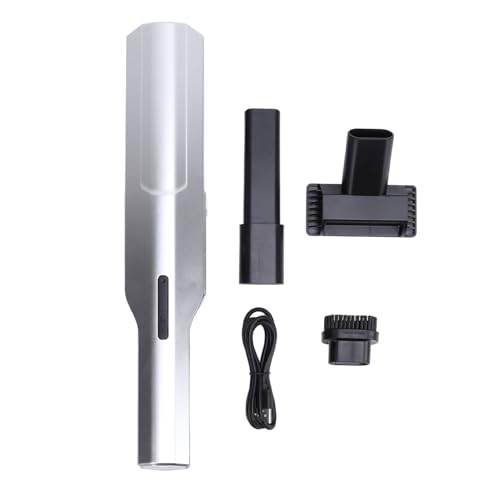 EALRIDV Handstaubsauger Auto, Kabelloser Mini Staubsauger Mit Akkubetrieb Und Starker Saugleistung, Tragbar Für Auto Innenraum Büro Zuhause (Silber) von EALRIDV