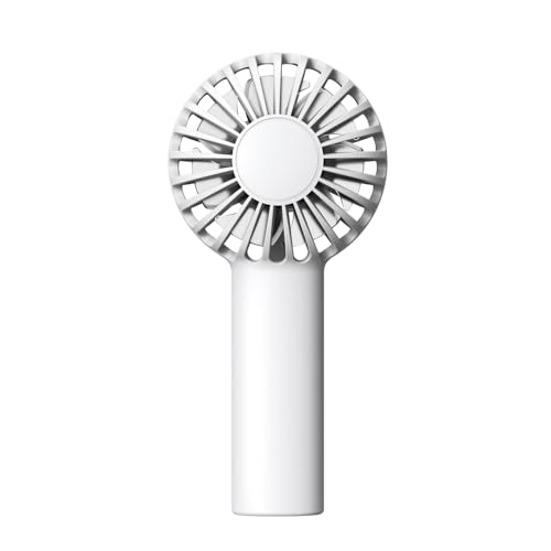 EALRIDV Handventilator, Tragbarer USB Ventilator Klein Wiederaufladbar Leise, Für Büro Outdoor Reisen Camping Wandern (Weiß) von EALRIDV