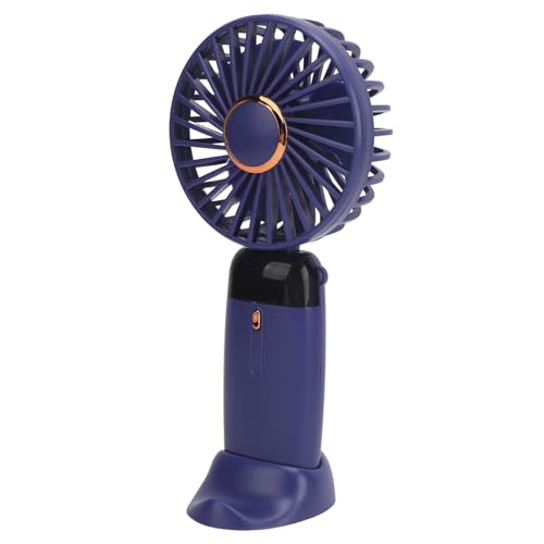 EALRIDV Handventilator, Tragbarer USB Ventilator Leise mit 5 Geschwindigkeiten und Digitalanzeige, Faltbarer Kleiner Ventilator für Büro Reise Outdoor Weiß (Blau) von EALRIDV