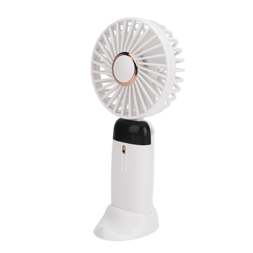 EALRIDV Handventilator, Tragbarer USB Ventilator Leise mit 5 Geschwindigkeiten und Digitalanzeige, Faltbarer Kleiner Ventilator für Büro Reise Outdoor Weiß (Weiß) von EALRIDV