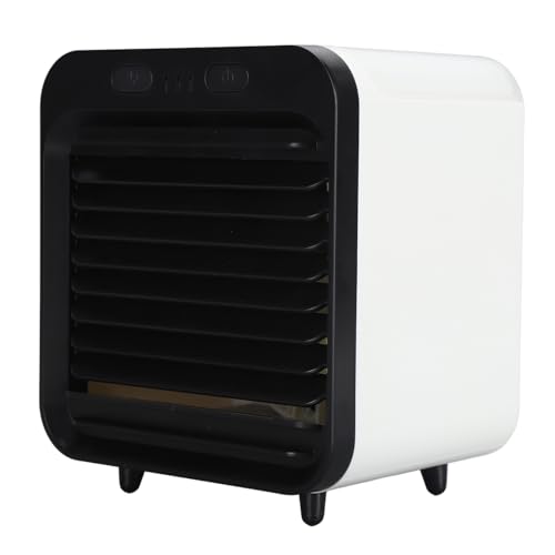 EALRIDV Mobile Klimaanlage Mini Persönlicher Luftkühler USB 5000 mAh 200 ml Wasser"tank Tragbarer Tischventilator Kühlgerät Schwarz Weiß für Büro Zuhause Camping (Schwarz Weiß) von EALRIDV