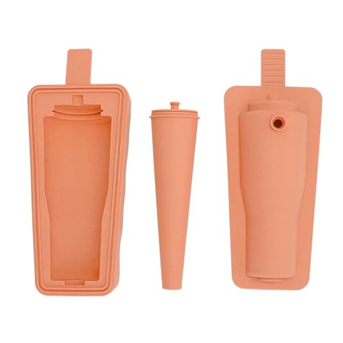 EALRIDV Multifunktion ale Silikon-Eisform, Zylinder-Hohl-Design für schnelle Kühlung, Lebensmittel material und Anti-Spill-Brillen-Kompatibilität (Orange) von EALRIDV