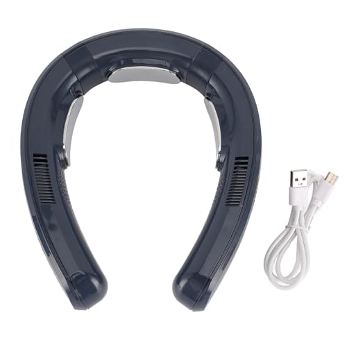 EALRIDV Nackenventilator Leise, Halsventilator Aufladbar Mit Digitalanzeige 6000mAh Weiß, 3 Stufen 360° Verstellbar Für Büro Reisen Sport Outdoor Indoor (Marineblau) von EALRIDV