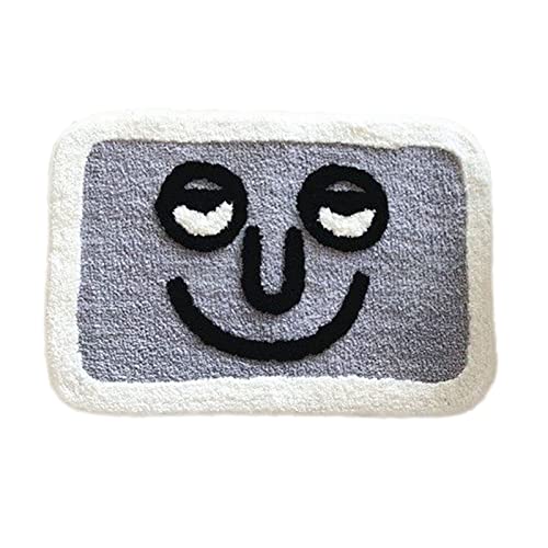 EALRIDV Rutschfester Badezimmerteppich Wasseraufnahme Weich Imitation Cashmere 40 x 60 cm Cartoon Motiv Pink Eyes Badematte für Badezimmer Tür Matte Wohnen (40 * 60 cm) von EALRIDV