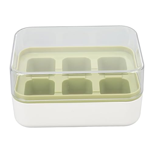 EALRIDV Silikon-Eisform mit Deckel, 6 Mini-Eiswürfel, einfaches Herauslösen und stapelbares Design für Cocktails und Whiskey, lebensmittelechtes Material, Transparenz (Grün) von EALRIDV