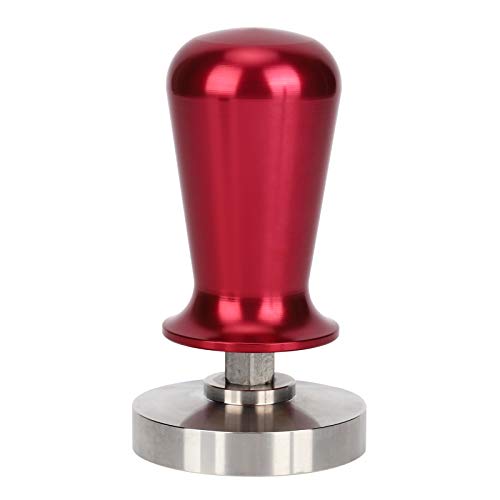 EALRIDV tamper, ergonomisch gestalteter Edelstahl Kaffeestampfer mit 57.5 mm flacher tamperstation, for präzises Tampen beim Barista Alltag (Rot) von EALRIDV