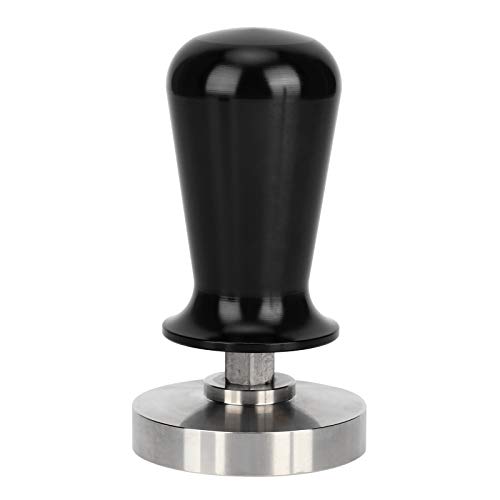 EALRIDV tamper, ergonomisch gestalteter Edelstahl Kaffeestampfer mit 57.5 mm flacher tamperstation, for präzises Tampen beim Barista Alltag (Schwarz) von EALRIDV