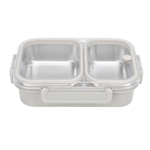 Edelstahl -Lunchbox, 1,2 -l -Behälter mit versiegeltem, tragbarem Square -Design, 2 Fächer -Lebensmittelaufbewahrung für Büro, Schule im Freien im Freien (Ealridvvgpzl-12) von EALRIDV