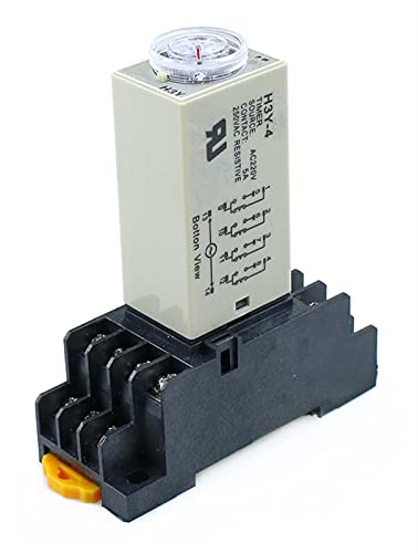 EAMOM H3Y-4 0-5S Leistungsstunden-Verzögerungsrelais-Timer Dpdt 14.Pins H3Y-4 DC12V DC24V AC110V AC220V (Size : DC12V) von EAMOM