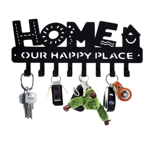 EANAGO Schlüsselbrett >HOME< mit 8 Haken - Metall Schlüsselhalter - Deko Eingang Diele - Schlüsselboard schwarz - keyholder wall EANAGO Schlüsselbrett >HOME< mit 8 Haken - Metall Schlüsselhalter - Deko Eingang Diele - Schlüsselboard schwarz - keyholder wall von EANAGO